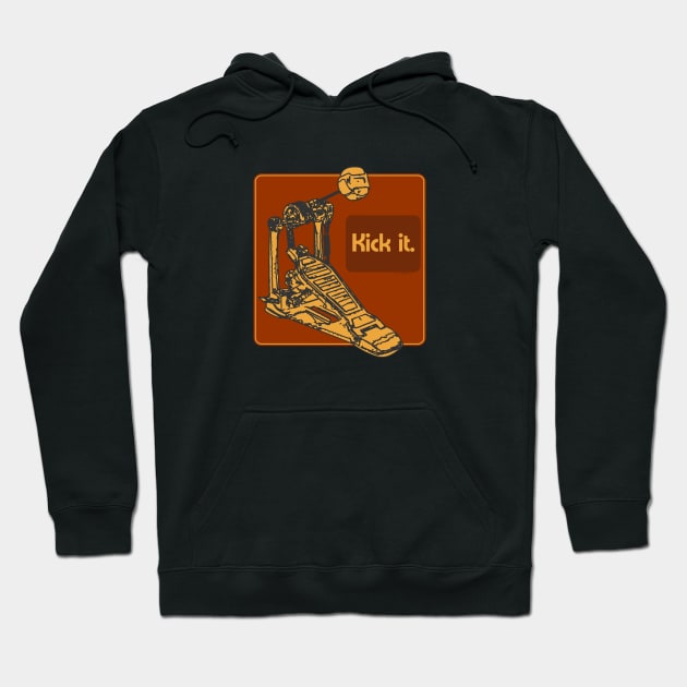 Kick it - Bass Drum Foot Pedal Hoodie by Music Bam International